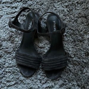Jeffery Campbell women black suede heel shoe